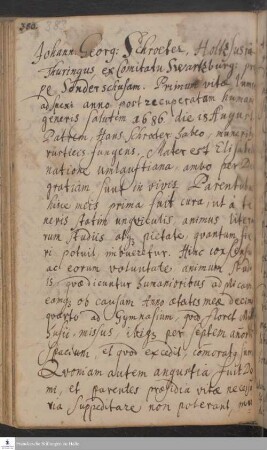 Lebenslauf von Johann Georg Schröter.