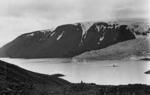 Gletscher des Langjökull, davor der Hvítárvatn, Island