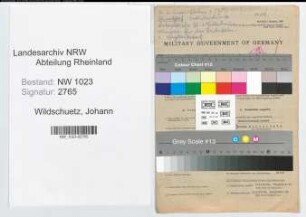 Entnazifizierung Johann Wildschuetz , geb. 26.08.1906 (Maschinenschlosser)