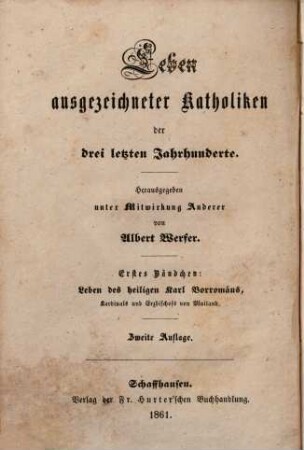 Leben des heiligen Karl Borromäus, Kardinals und Erzbischofs von Mailand