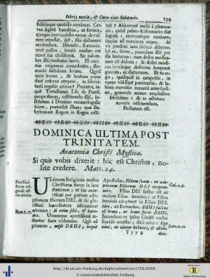 Dominica ultima post Trinitatem.