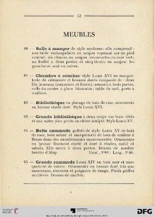 Meubles (Nr. 90-121)