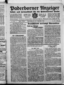 Paderborner Anzeiger : Lokal- und Heimatzeitung für das gesamte Paderborner Land : Tageszeitung für Jedermann : Publikationsorgan vieler Behörden