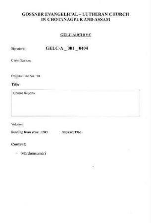 Census Report