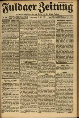 Ausgabe vom Donnerstag, den 19. Juli 1923.