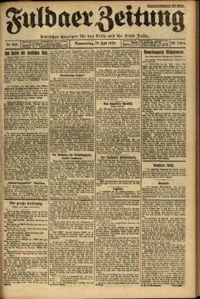 Ausgabe vom Donnerstag, den 19. Juli 1923.