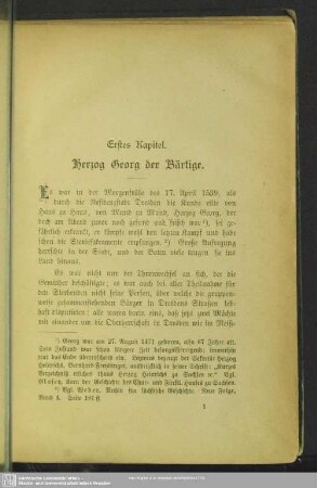 Erstes Kapitel. Herzog Georg der Bärtige