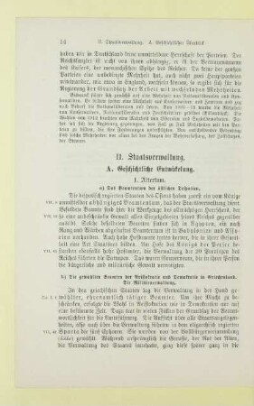 II. Staatsverwaltung