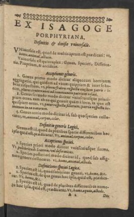 Ex Isagoge Porphyriana.