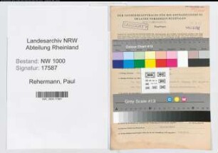 Entnazifizierung Paul Rehermann, geb. 29.12.1894 (Kinobesitzer)