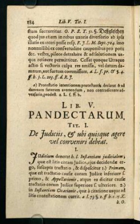 184-212, Tit. I. De Judiciis. & ubi quisque agere vel conveniri debeat