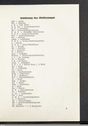 Erklärung der Abkürzungen