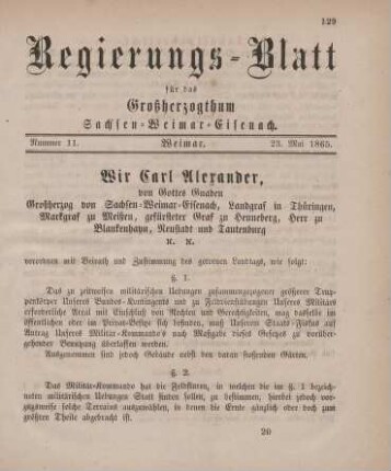 Nr. 11 : 23. Mai 1865