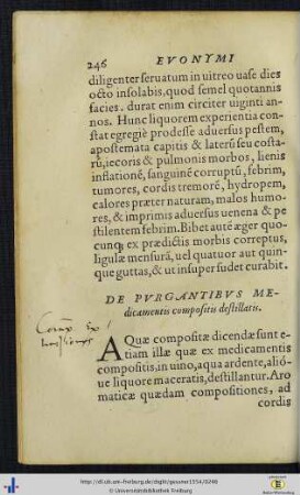 De purgantis medicamentis compositis destillatis.