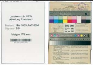 Entnazifizierung Wilhelm Meigen , geb. 27.03.1890 (Steiger)