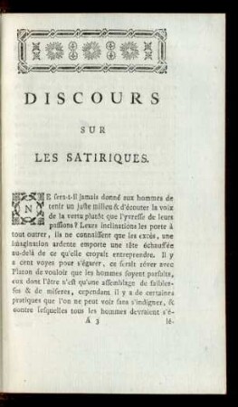 Discours Sur Les Satiriques