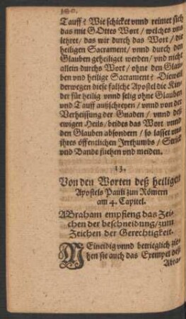 13. Von den Worten deß heiligen Apostels Pauli zun Römern am 4. Capitel.