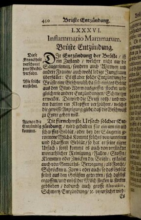 LXXXVI. Inflammatio Mammarum. Brüste Entzündung. - XCII. Säugerin / wie solche beschaffen seyn soll.