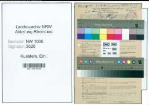 Entnazifizierung Emil Kuesters , geb. 06.02.1888 (Sparkassenrendant)