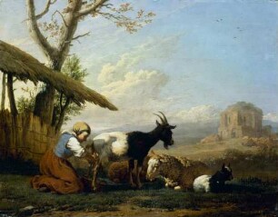 Ziegenmelkerin in der römischen Campagna