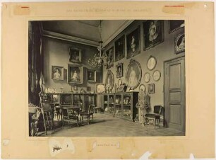Das Gedenkzimmer im Residenzschloss in Dresden, aus der Mappe: Das Königliche Residenzschloss zu Dresden von Römmler & Jonas