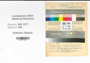 Entnazifizierung Balduin Kollmann , geb. 21.06.1907 (Polizist)