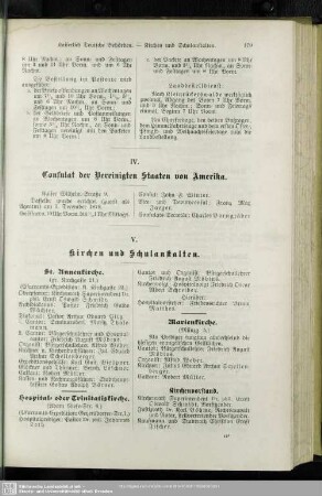 V. Kirchen und Schulanstalten
