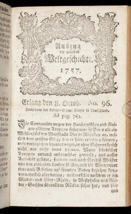 No. 96. Erlang den 8. Octob. 1757.