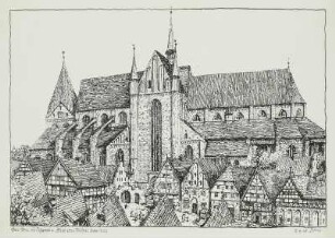 Der evangelische Dom Sankt Marien und Johannes in Schwerin um 1600
