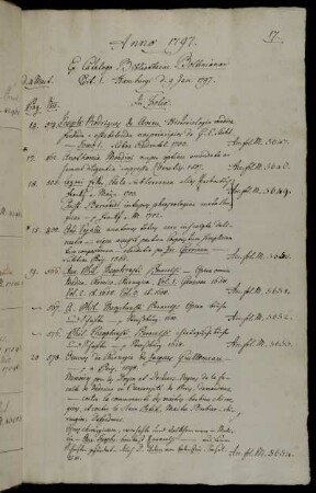Ex Catalogo Bibliothecae Boltenianae Edit. I. Hamburgi d. 9 Jan. 1797.