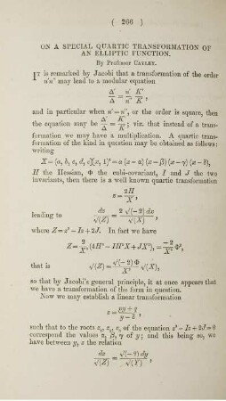 On a special quartic transformation of an elliptic function.