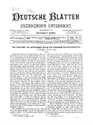 Die Onomatik, ein notwendiger Zweig des deutschen Sprachunterrichts : (Schluss)
