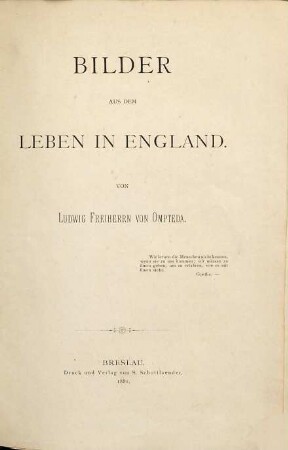 Bilder aus dem Leben in England