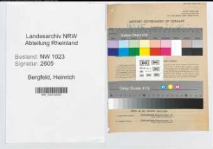 Entnazifizierung Heinrich Bergfeld , geb. 07.08.1904 (Stadtinspektor)