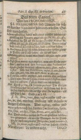 Das dritte Capitel. Von den Pronominibus.