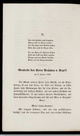 Grabrede am 8. Januar 1862