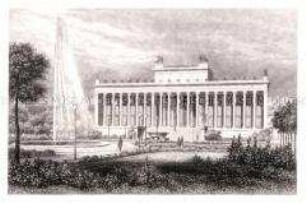 Schinkels Altes Museum in Berlin mit dem Lustgarten im Vordergrund