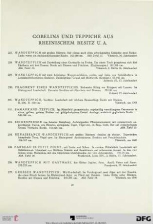 Gobelins und Teppiche aus Rheinischem Besitz u.a. (Nr. 227-241)