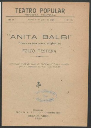 2.1920=Nr. 35: Anita Balbi : drama en tres actos