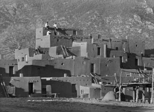 Indianersiedlung in Taos Pueblo, New Mexico