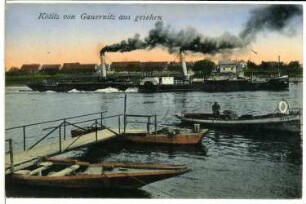 Kötitz. Bl. a. Kötitz mit Elbe und Schleppzug