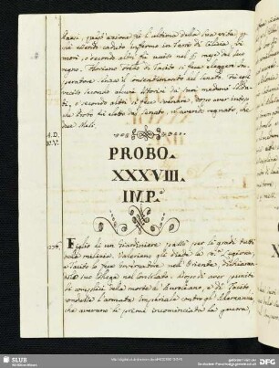 Probo. XXXVIII.o Imp.e