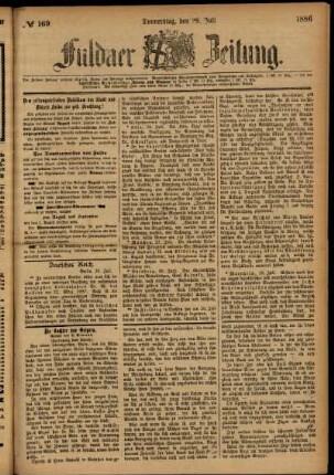 Ausgabe vom Donnerstag, den 29. Juli 1886.