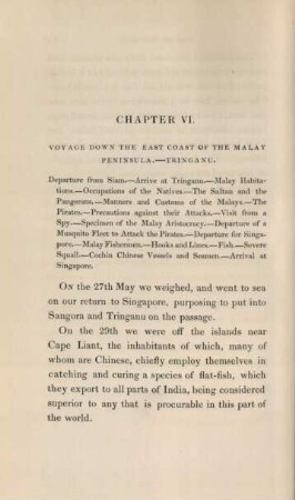 Chapter VI. Voyage down the east coast of the Malay Peninsula - Tringanu