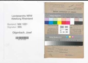 Entnazifizierung Josef Gilgenbach , geb. 18.03.1907 (Spediteur)