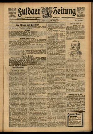 Zweite Ausgabe vom Mittwoch, den 27. März 1907.