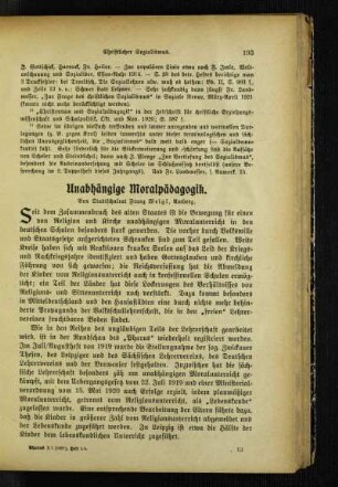 Unabhängige Moralpädagogik
