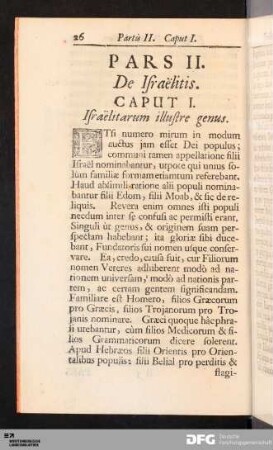 Caput I. Israëlitarum illustre genus.