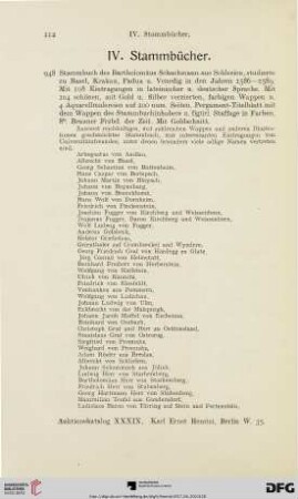 IV. Stammbücher (Nr. 948-971)