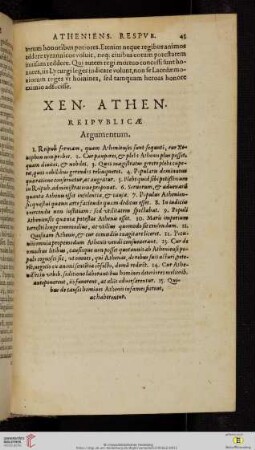 Xenophontis Atheniensium respublica